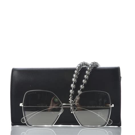 chanel pearl chain sunglasses.